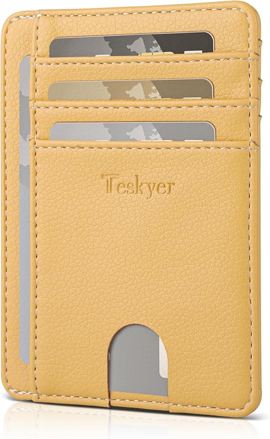 Teskyer Slim Minimalist Wallet for Men, RFID Front Pocket Card Holder | Ultra Slim Front Pocket Design, 8 Card Slots, RFID Protection, Smooth Faux Leather for Everyday Carry - Image 8
