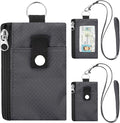 Minimalist RFID Blocking Wallet with 2 Zip Pockets and Lanyard, Water Resistant ID Case with Key Ring and Cards Badge Holder, Coin Purse Pouch for Men and Women Travel Sports -GRAY by Unknown