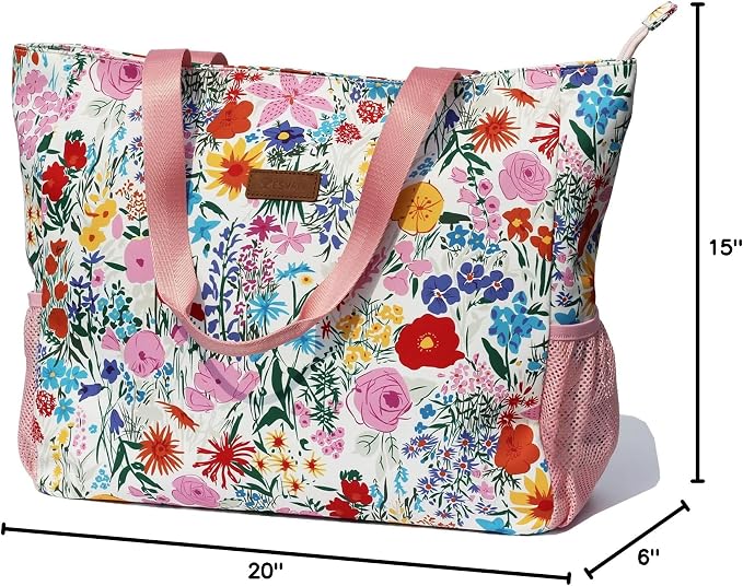 ESVAN LARGE BEACH BAG Water Resistant Lightweight 20 inch Women Oversize Tote Bag for Gym Beach Travel Pool Yoga Nurse - Image 10