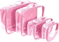 Clear Packing Cubes set of 4 / Packs 7-10 Days of Clothes/Premium PVC Plastic Storage Bags by EzPacking