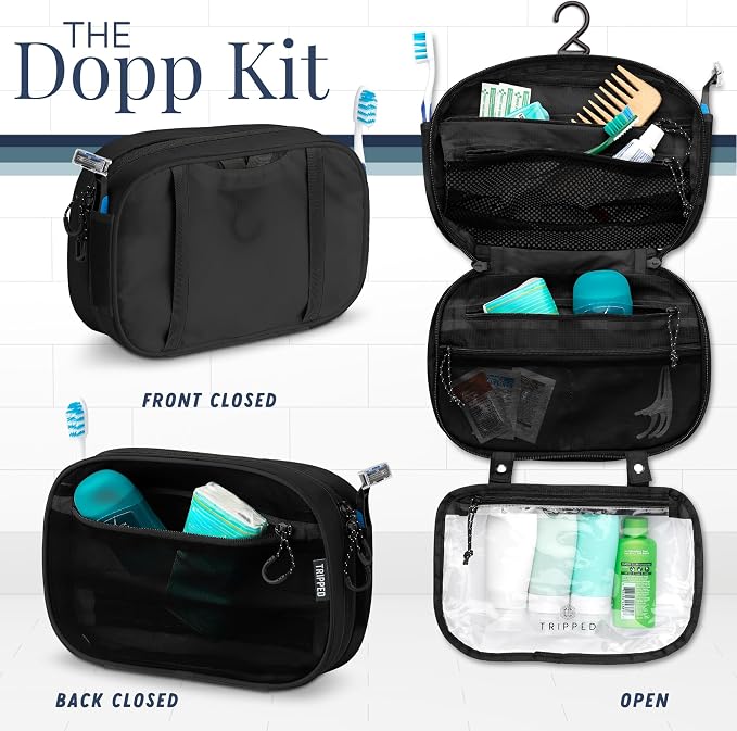TRIPPED Travel Gear 3-Piece Travel Toiletry Bag Set | Includes Hanging Toiletry Bag, 311 TSA Liquid Bag, and Accessory Organizer Pouch with Lightweight Ripstop Construction - Image 7