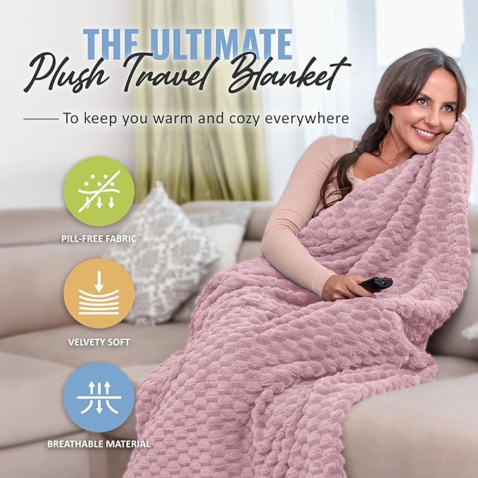 Packable Travel Blanket for Airplane, Car - Compact Office Blanket - Portable Pillow for Adults, Kids with Case, Luggage Sleeve, Backpack Clip - Image 2