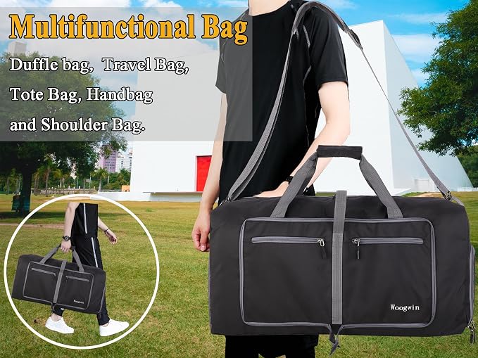 Woogwin Travel Duffel Bag Large Foldable Waterproof Overnight Bag for Beach Swim Bags Pool Sports Gym - Image 6