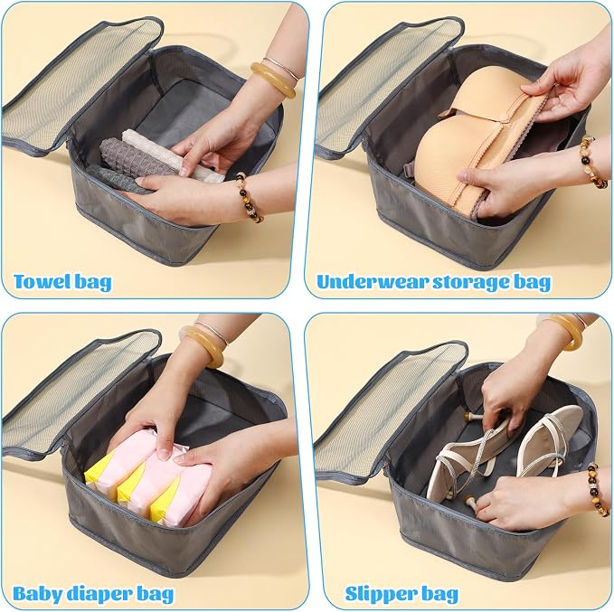 6 Pcs Packing Cubes, Mesh Travel Organizers, Foldable Laundry Bags, Water Resistant Clothing Storage for Travel, Camping, Backpacking - Image 4
