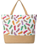 Trifabricy Beach Bags for Women,Waterproof Straw Beach Tote Bag With Zipper | Spacious Storage Capacity, Secure Zipper Closure, Reinforced Carry Handles, Stylish Printed Design For Outdoor Activities by Trifabricy