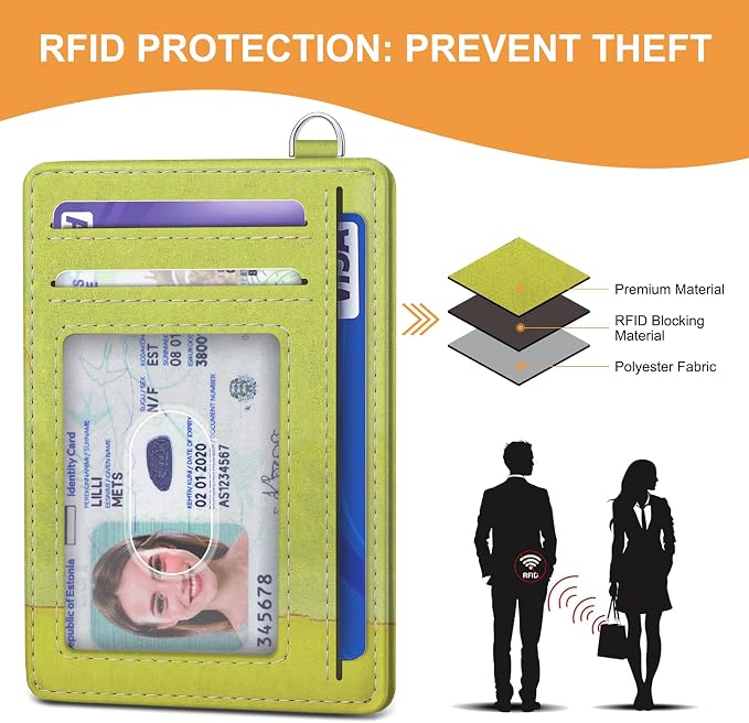 SEAVILIA Small Credit Card Holder for Women, Slim RFID Blocking Wallet | Cute Mini ID Card Case, Thin Minimalist Pocket Wallet, Gift for Girls, Sunflower - Image 5