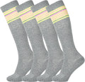 +MD Cotton Compression Socks for Women & Men 4/6 Pairs 15-20mmHg Knee High for Sports, Travel, Nursing Long Sitting Standing by MD