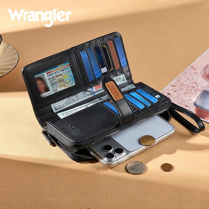 X Wrangler Women's Wallets Bifold Wristlet Wallets for Women Large Capacity Credit Card Wallet with ID Window - Image 3