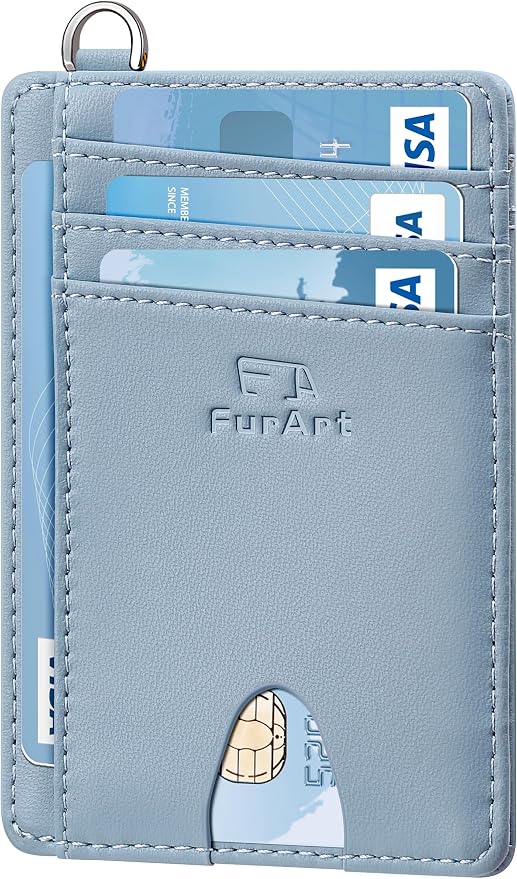 FurArt Slim Minimalist Wallet RFID Credit Card Holder for Men | slim minimalist compact rfid id window thin by FurArt