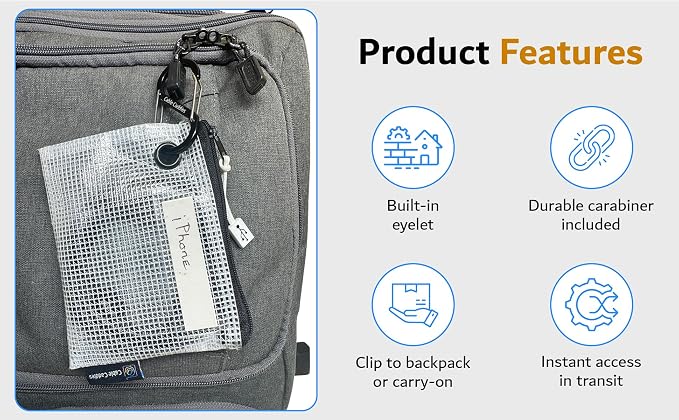 USB Cable Organizer Pouches, Color Coded Travel Cable Management Bags, 20 Pack - Image 3