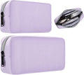Universal Electronics Accessories Bag Pouch, 2-Pack Portable Soft Carrying Case Bag Wire Cable Organizer for Hard Drive, Power Adapter, Laptop Mouse, Cosmetics Kit, Cell Phone, Small+Big-Purple by imComor