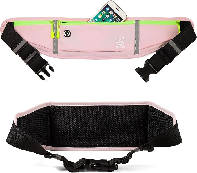 Running Belt Slim Fanny Pack Jogging Pouch Phone Holder Waist Pack - Light Pink - Image 4