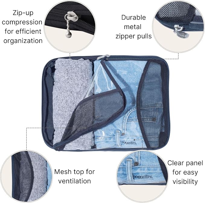 Baggallini Compression Cube 3-piece set - Lightweight Compression Packing Cubes for Travel - Image 3