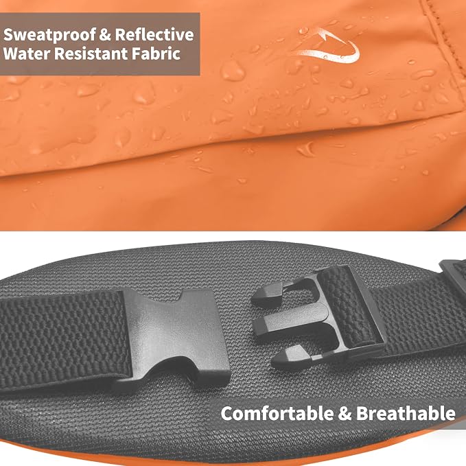Running Fanny Pack Whole Bag Reflective, Running belt for Women &Men,Sweatproof Phone Holder Workout, Running Waist Pack (orange) - Image 5