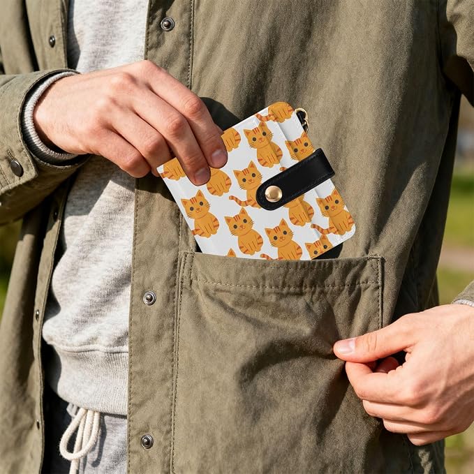 Sweet Cute Orange Cat Women's Wallets RFID Blocking,Credit Card Holder Bifold Wallet,Slim Card Cases,PU Leather Travel Wallet for men Girls - Image 7