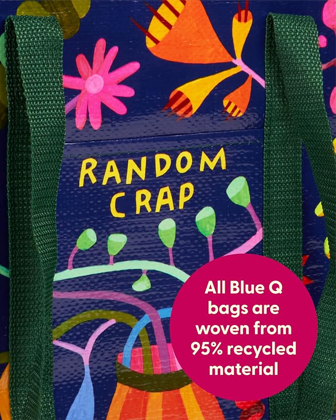 Blue Q Reusable Shoulder Tote Bag – Carry Everywhere Bag with a Hefty Zipper, Durable, Fun Design, 95% Recycled Material - Image 3