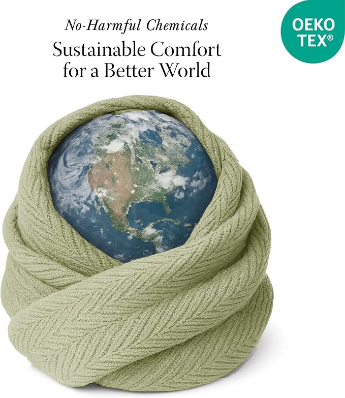 Threadmill Luxury Cotton Blankets for Twin Size Bed | All-Season 100% Cotton Twin Blanket for Bed | Herringbone Soft & Cozy Fall Thermal Blanket, 350GSM, 68x92 inches | Moss Green - Image 6