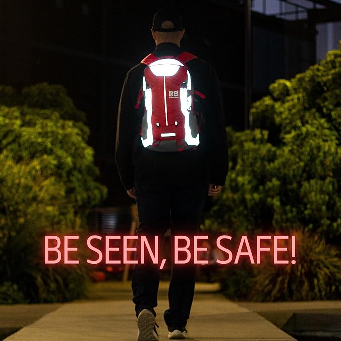 Reflective Motorcycle Backpack, Hi Viz Commuter Riding Bag | Designed by Riders for Everyday Rides with Laptop Compartment and Helmet Net. Built to Help You Be Seen. - Image 2