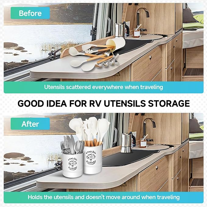 ESUDNT Magnetic RV Utensil Holder, Camper Essentials, RV Kitchen Accessories Must Haves Organization for Inside, RV Storage and Organization Ideas (2 Pack) - Image 4