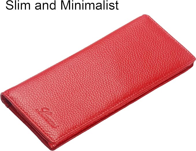 Ultra Slim Thin Leather Women Wallet RFID Blocking Credit Card Holder Bifold Long Ladies Billfold - Image 2