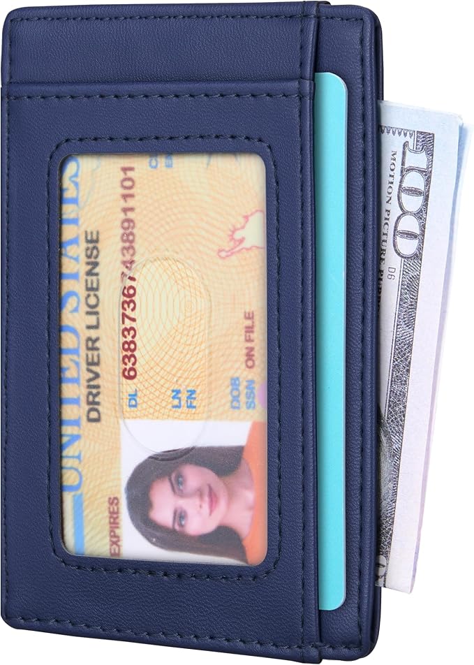 Travelambo Slim Wallet Front Pocket Minimalist Leather RFID Blocking Medium Size - Image 2