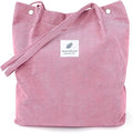 LHMTQVK Corduroy Tote Bags for Women, Large Capacity Tote Purse Reusable Grocery Shoulder Bag with Inner Pockets by LHMTQVK