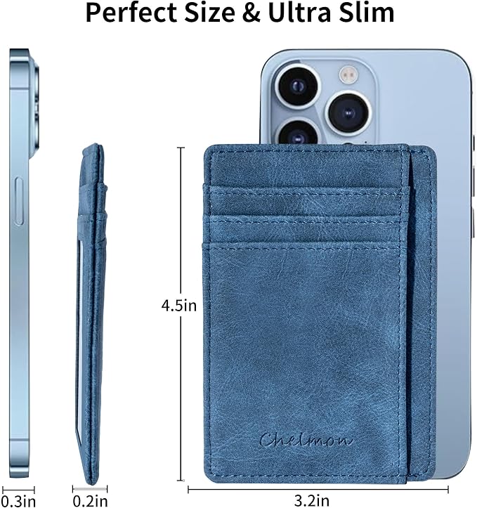 Chelmon Slim Wallet for Men, Minimalist Front Pocket RFID Blocking Credit Card Holder - Image 3