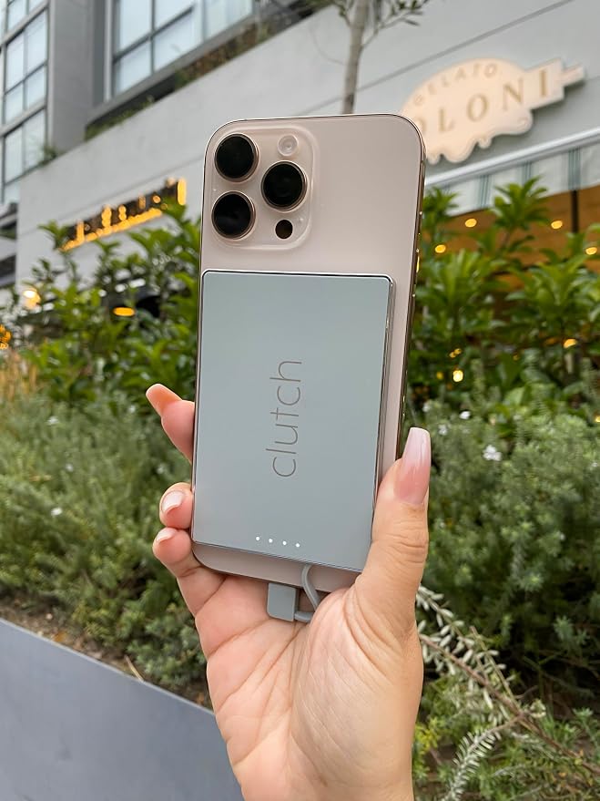 Clutch - Pro USB-C Portable Charger - Compatible with iPhone 15, 16, 17 & Android Devices - Power Bank Magnetic Battery - TSA Travel Approved - USB Rechargeable - Built-in Cable - 5000 mAh - 3.7oz - Image 6