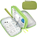 FYY Electronic Organizer, Travel Tech Pouch Bag, Medium, Green | Wrist Strap, Waterproof, Double Layers Portable Electronics Travel Carrying Case for Cord, Charger, Daily Business Trips Use by FYY