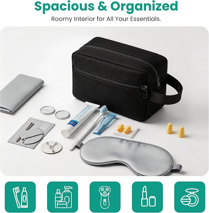Travel Toiletry bag for Women and Men,Small Cosmetic Bag Hanging Lightweight Makeup Bag Small Tool Bag Travel Organizer accessories for Women Men - Dark Red - Image 3