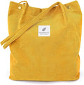 LHMTQVK Corduroy Tote Bags for Women, Large Capacity Tote Purse Reusable Grocery Shoulder Bag with Inner Pockets by LHMTQVK
