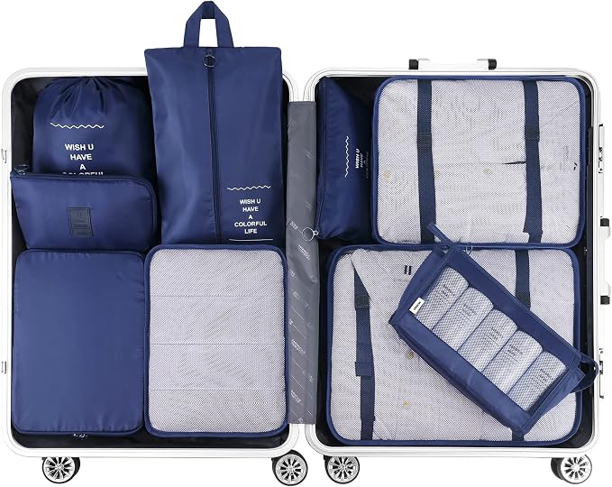 Mossio 9 Set Packing Cubes with Shoe Bag & Electronics Bag - Luggage Organizers Suitcase Travel Accessories - Image 2