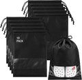 Travel Shoe Bags Non-Woven, Large Shoe Bags for Packing with Clear Window | 17.3" X 12.6" Dustproof Drawstring Travel Shoe Storage Bags Travel Essentials for Men & Women by Unknown