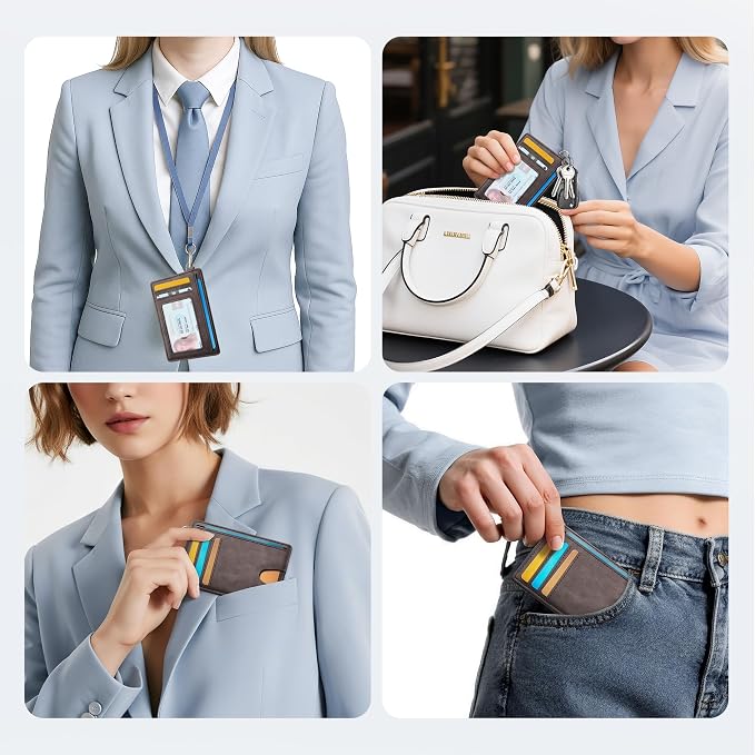 Mayski Slim Wallet, Credit Card Holder for Women, Minimalist Front Pocket RFID Blocking Card Cases, Small Wallet Women Men(MF Coffee) - Image 9
