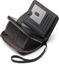 GAEKEAO Leather Credit Card Holder Wallet for Women RFID Blocking Large Capacity Bifold Zipper Card Case Organizer with Wristlet 32 Slots by GAEKEAO