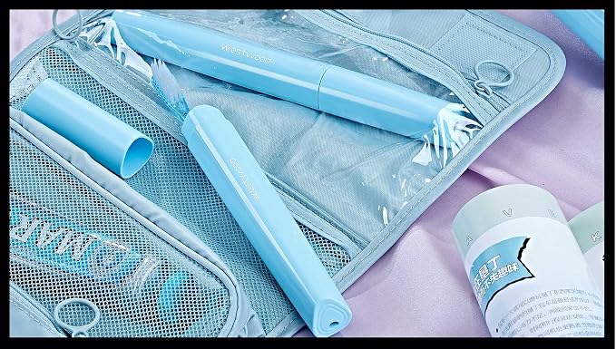 Travel Toothbrush Case Plastic Container Box Breathable Design with Air Hole More Toothbrush Tube for Home Daily Office Business Use (Light Blue) - Image 7