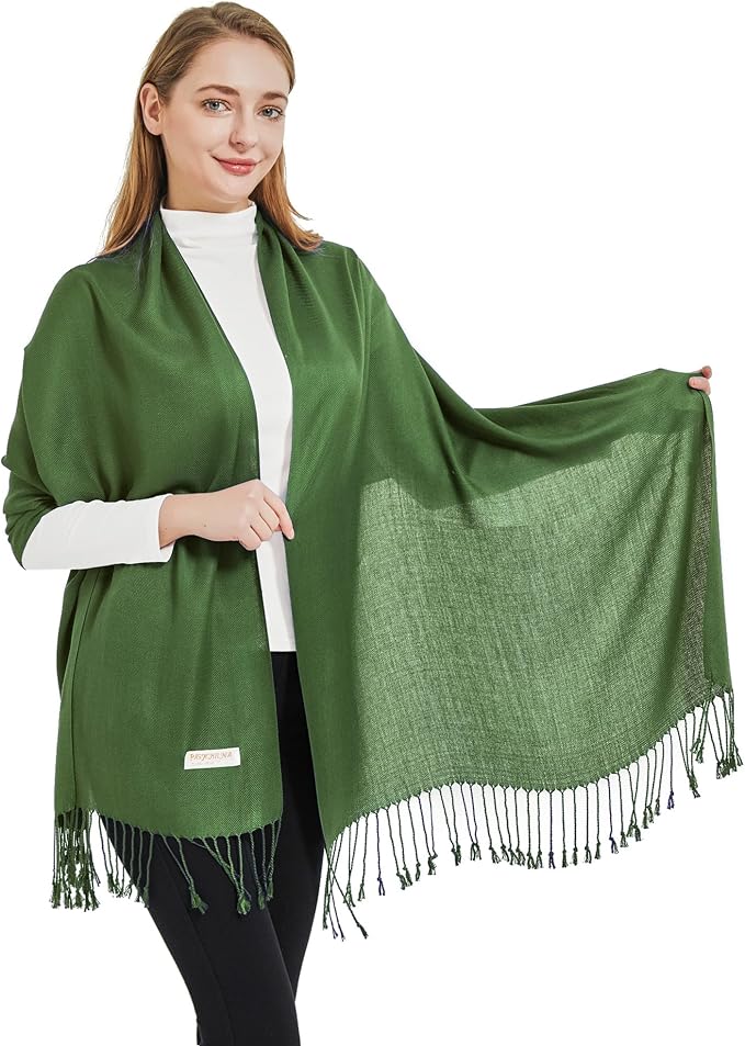 Soft Silky Pashmina Shawl Wraps Solid Colors Scarf for Wedding Evening Dresses - Image 5
