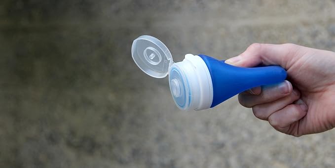 humangear GoToob+ (XL) | Refillable Silicone Travel Bottle | Locking Lid | Food-Safe Material | Blue, XL (6 fl.oz.; 177ml) | Refillable & Leak-Proof Silicone Travel Size Bottles with Locking Cap for Toiletries, Camping & TSA Carry-On - Image 4