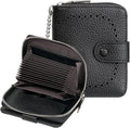 GAEKEAO Women's Leather Wallet RFID Blocking Card Holder with Many Compartments Small Purse with Zipper Key Chain Wallets by GAEKEAO