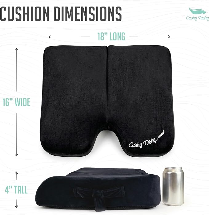 Premium Foldable Wheelchair Cushion - for Relief of Lower Back, Sciatic, Butt and Tailbone Pain - for Home & Office Use, Perfect for Travel or Driving - Black Coccyx Seat Cushion - Image 3