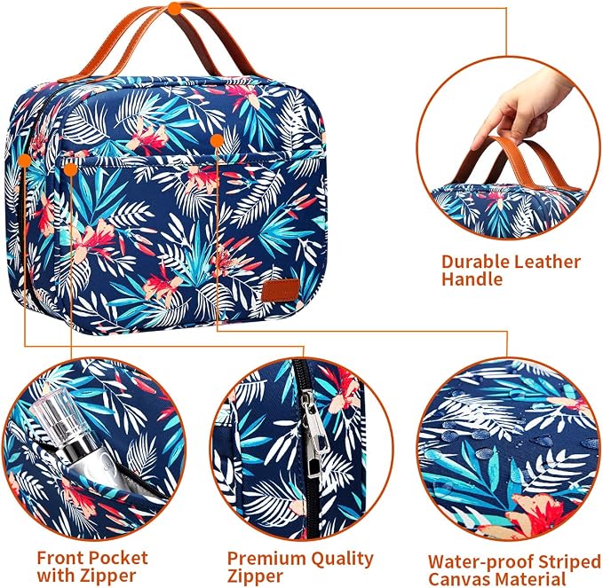 Hanging Travel Toiletry Bag,Large Capacity Cosmetic Travel Toiletry Organizer for Women with 4 Compartments & 1 Sturdy Hook,Perfect for Travel/Daily Use/Christmas - Image 6