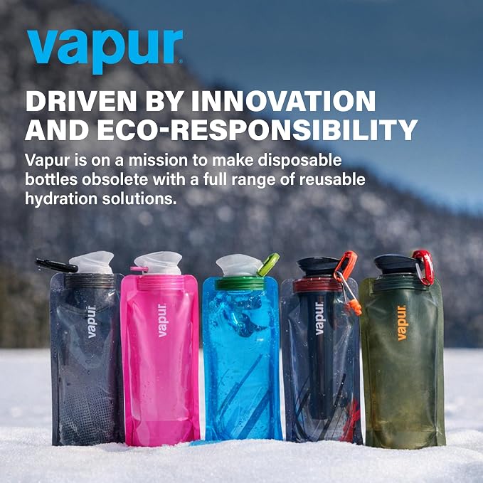 Vapur Collapsible Water Bottle with Carabiner - 23oz (0.7L), Sierra California Gold - Lightweight Water Bottle for Travel, Concert, Hiking, Outdoor Adventures - BPA-Free, Dishwasher-Safe, Freezable - Image 8