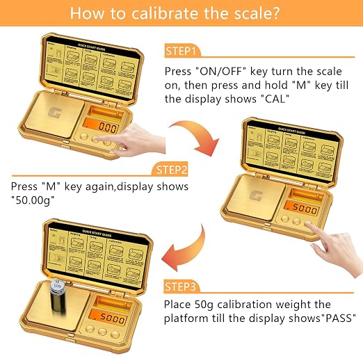 GRAM PRES Digital Pocket Gram Scale 300g x 0.01g Accuracy，with 50g Weights | Small Mini High Precision Gold Scale Digital Weight Grams And Oz For Jewelry,Diamond，Arrows, Powders And Medicine - Image 5