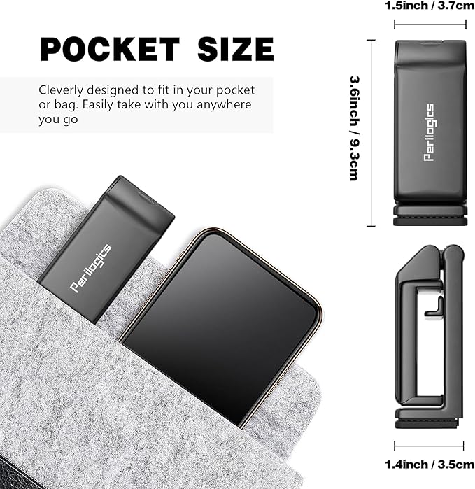 Perilogics Universal in Flight Airplane Phone Holder Mount. Hands Free Viewing with Multi-Directional Dual 360 Degree Rotation. Pocket Size Must Have Airplane Travel Essential Accessory for Flying - Image 6