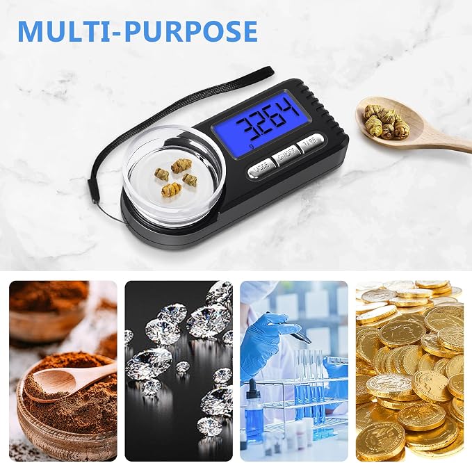 THINKSCALE Mini Milligram Scale 50g/0.001g – Powder Medicine, Jewelry | Palm-Sized & Ultra-Compact, Backlit LCD, Tare & Auto-Off, 6 Units, Protective Case, 20g Cal Weight & Batteries Included - Image 5