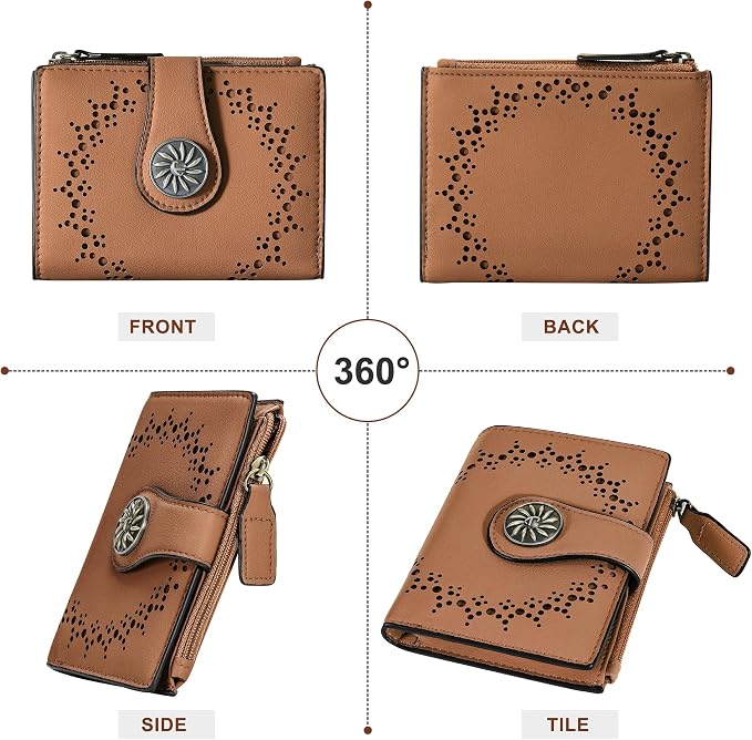 Tipmile Small Wallet for Women Bifold RFID Blocking Card Holder Leather Wallets with Zipper Coin Pocket - Image 9