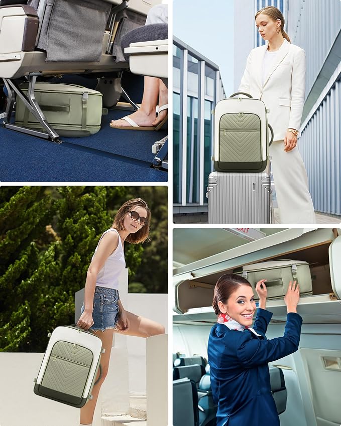 LOVEVOOK Large Travel Backpack for Women, TSA Carry on Backpack for Airplanes, 50L Personal Item Travel Bag for Women fits 17" Laptop,Waterproof Carry on Bag Airplane Approved with 3 Packing Cubes - Image 8