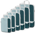 Percover Compression Packing Cubes for Travel, 6-Piece Structured Compression Organizer Set for Organized Packing & Carry-On Luggage, Peacock Green by Unknown