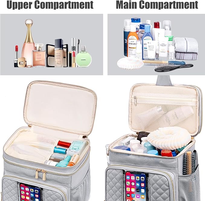 Tealari Large Toiletry Bag for Women Men,Bathroom Bag,Water Resistant Shower Bag,Makeup Bag,Portable Shower Caddy for College Dorm,Hanging Travel Toiletry Bag with Transparent Waterproof Phone Pocket - Image 6