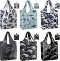BeeGreen Reusable Grocery Bags for Groceries | Foldable Tote Bags with Handles Reusable Gift 6 Set - Heavy Duty Washable Polyester Travel and Shopping Basket - Bulk Bag for Women Animal Lovers by BeeGreen